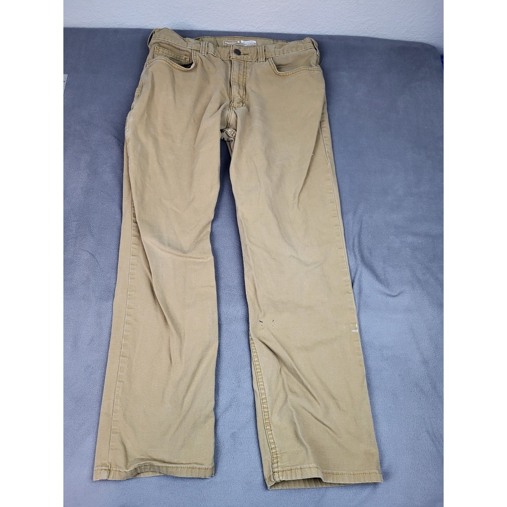 Carhartt Work Pants Mens 34 27 Brown Lightweight Stretch Performance Comfortable